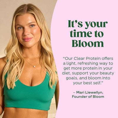BLOOM NUTRITION Clear Protein Powder - Raspberry Lemon - 9.07oz