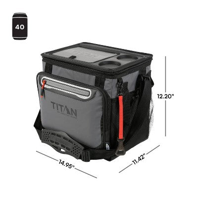 Titan by Arctic Zone 40 Cans/26.5 qt Collapsible Table Top Soft-Sided Cooler - Sharkskin Gray