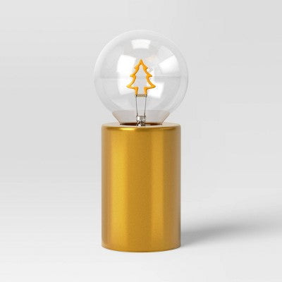 Christmas Tree Warm White Filament Bulb with Metal Cylinder Base Battery Operated - Wondershop