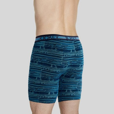 Jockey Generation Men's No Chafe Pouch Ultra Soft Stretch Boxer Briefs 3pk - Navy Blue/Aqua Blue/Coral Pink L