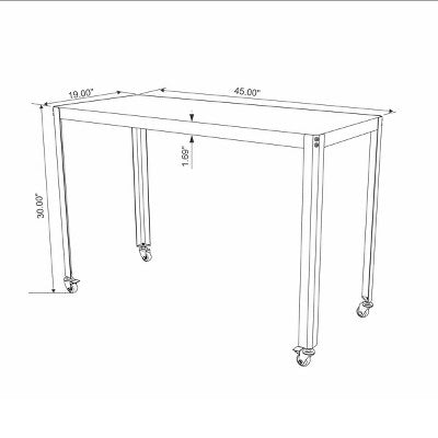 45" Rolling Metal Computer Desk Chalk White - Room Essentials (LOCAL PICKUP ONLY)