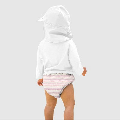 Green Sprouts Baby Eco Pull-up Reusable Swim Diaper Squiggles - Cream/Pink 6M