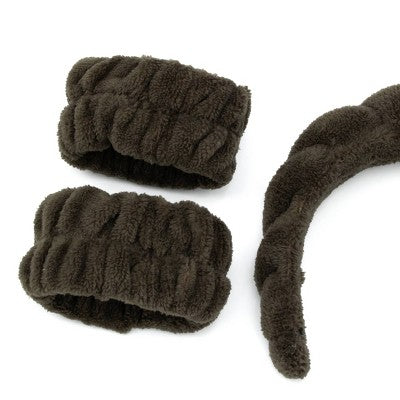 Spa Headband and Wristbands Charcoal - Bullseye's Playground