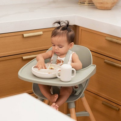 Lalo 4 fl oz 3-in-1 Silicone Training Cup with Straw - Oatmeal