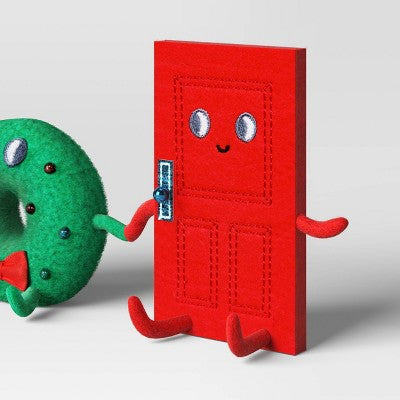 Felt Wreath and Door Duo Christmas Figurine - Wondershop