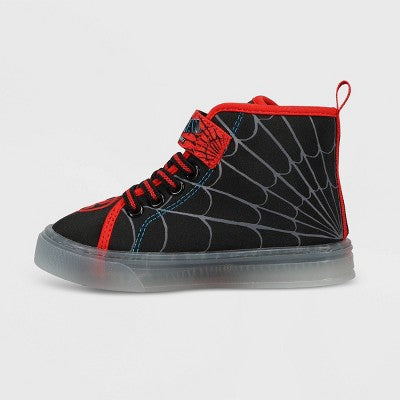 Toddler Boys' Marvel Spider-Man Hi-Top Sneakers - Black 12T