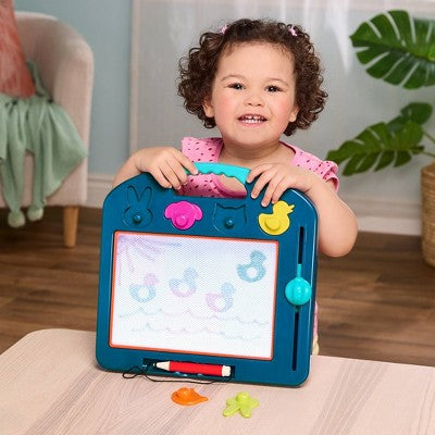 B. toys Stamp & Sketch Magnetic Drawing Board - Portable Sketcher with 4 Animal Stamps