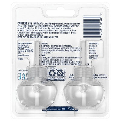 Glade Air Freshener Plug Ins Fall Scented Oil Diffuser Refills - Warm Apple & Spices - 1.34 fl oz/2pk