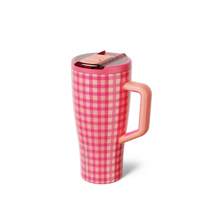 BruMate 30 fl oz Stainless Steel Era Flip Water Bottle - Peach Gingham