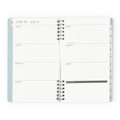 Altitude Supplies 5"x8" Weekly and Monthly Planner, July 2025 to June 2026, Seafoam Blue Arch