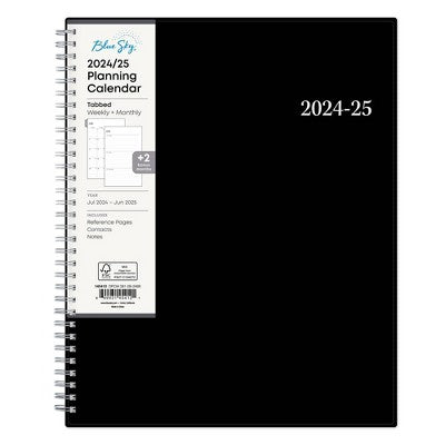 Blue Sky 2024-25 Weekly/Monthly Planner 11"x8.5" Wirebound Black