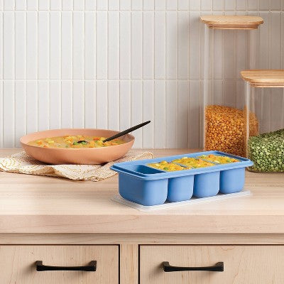1c Silicone Freezer Mold with Lid Blue - Room Essentials
