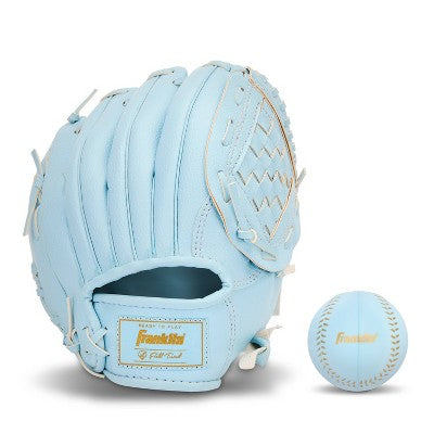 Franklin Sports 9" T Ball Glove with Ball Right Handed Thrower - Carolina Blue