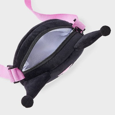 Kuromi Girls' Plush Purse - Black/Pink