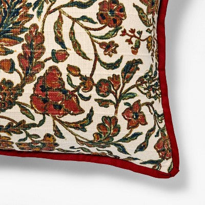 14"x24" Jacobean Floral Throw Pillow Cream and Burgundy - Threshold designed with Studio McGee (LOCAL PICKUP ONLY)