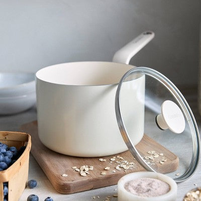 GreenPan Rio Advanced 3qt Ceramic Nonstick Sauce Pan with Lid Cream