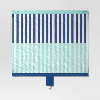 5'x6' Striped Beach Mat Blue - Sun Squad