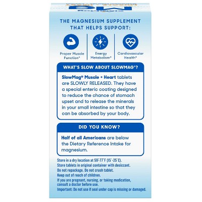 Slowmag Mg Muscle + Heart Tablets, 60 Ct