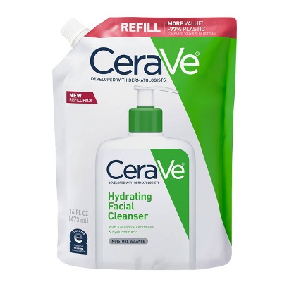 CeraVe Hydrating Face Wash with Hyaluronic Acid and Glycerin for Normal to Dry Skin - Refill - 16 fl oz