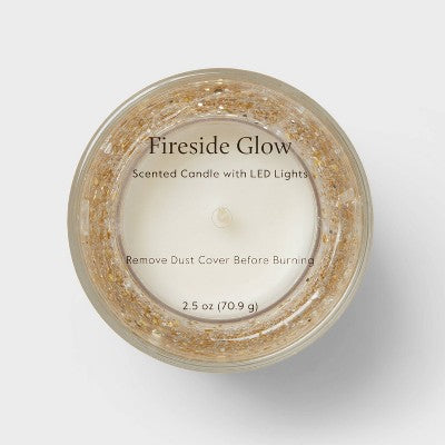 LED Gel Light Up Fireside Glow Candle 2.5oz - Threshold