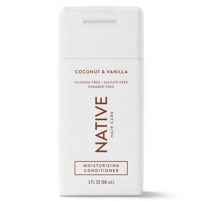 Native Coconut & Vanilla Moisturizing Conditioner - 3 fl oz: For All Hair Types, Paraben-Free, Silicone-Free