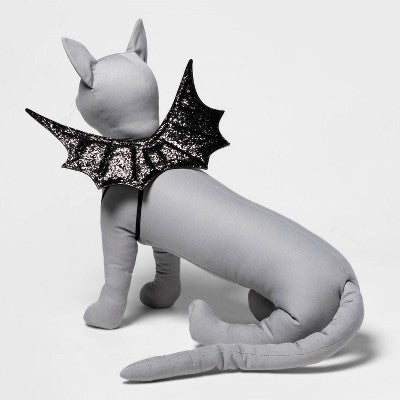 Halloween Black Glitter Wings Cat Costume - Hyde and EEK! Boutique