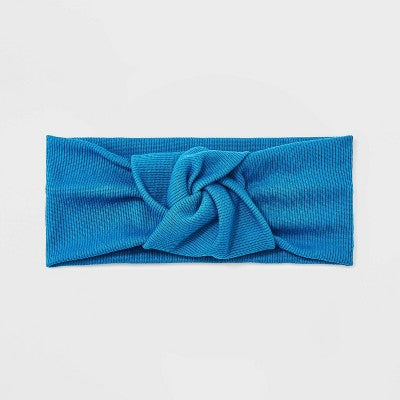 Ribbed Top Knot Headwrap - Universal Thread Blue