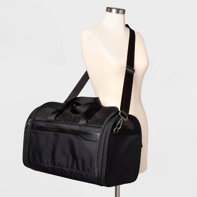 Signature Pet Dog Carrier Duffel Bag Black - Open Story