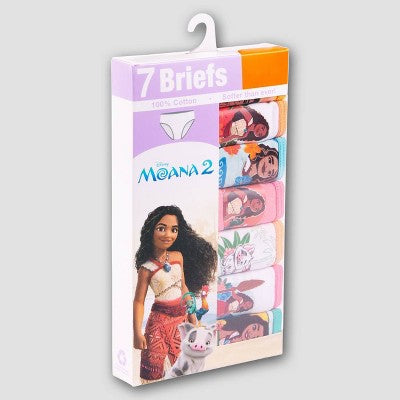 Toddler Girls' Disney Moana Briefs - 4T: Cotton Jersey Underwear, Classic Patterns, 7-Pack