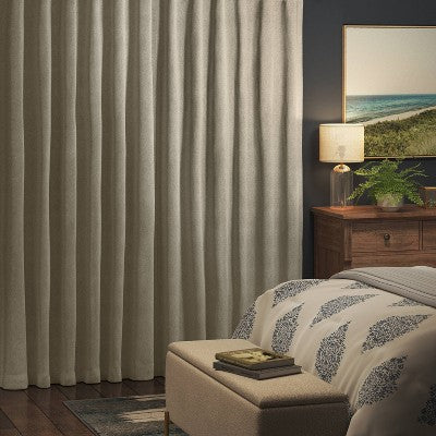 50"x63" Blackout Ashville Window Curtain Panel Gray - Threshold: Recycled Polyester, Solid, OEKO-TEX Certified