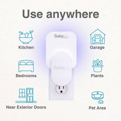 Safer Home Indoor Fly Trap Starter Kit (1 Plug-In Base + 2 Refills)