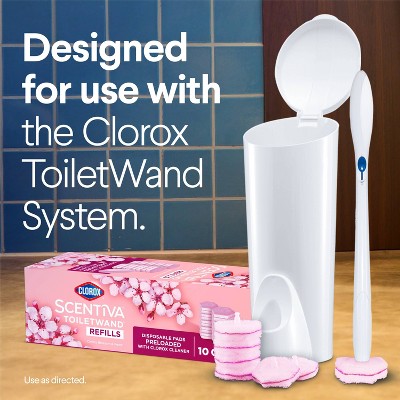 Clorox Scentiva Cherry Blossom & Peach ToiletWand Refill - 10ct: Ammonia-Free, Compatible With Clorox ToiletWand