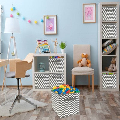Sorbus Chevron Cube Basket for Home Bathroom and More