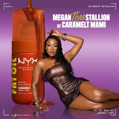 NYX Professional Makeup Fat Oil Body Oil with Vitamin E & Avocado Oil - Caramelt Mami - 2.36 fl oz