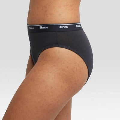 Hanes Originals Women's 6pk Breathable Stretch Cotton Hi Cut Underwear- Colors May Vary M