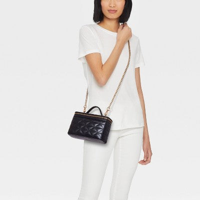 Quilted Vanity Crossbody Bag - A New Day Black