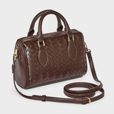 Woven Mini Bowler Crossbody bag - A New Day Brown
