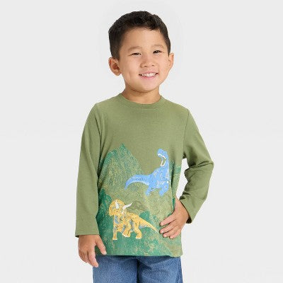Toddler Boys' Dinosaur Graphic T-Shirt - Cat & Jack Green 18M
