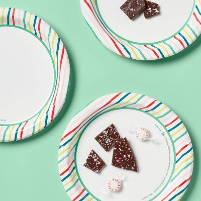 Holiday Disposable Dinnerware Plates 10" - Stripe - 20ct - up&up