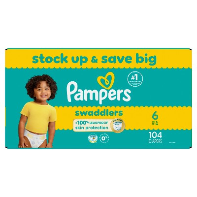 Pampers Swaddlers Sensitive Disposable Diapers - Sie 6 - 104ct
