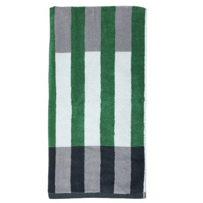 6pc Bath Towel Set Green/Gray/Black Striped - Kapoor Home