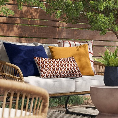 18"x18" Outdoor Square Decorative Pillow Cover Mustard Yellow - Threshold