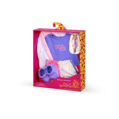 Our Generation Dreamy Sprinkles Ice Cream Pajama & Robe Outfit for 18" Dolls: Fits 18" Girl Dolls, 5-Piece Home & Family Set