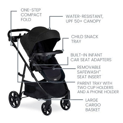 Britax Willow Brook S+ Baby Travel System, Infant Car Seat and Stroller Combo - Raven Black (LOCAL PICKUP ONLY)