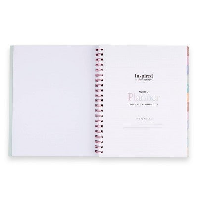 Inspired by Erin Condren 2025 Monthly Planner 11"x9" Pastel Colorblends: Spiral Bound, Adult Stationery, Tabs, 9x11 Paper