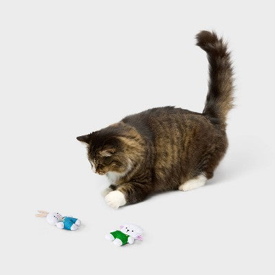 Bunny and Lamb Plush Cat Toy Set - 2pk - Boots & Barkley
