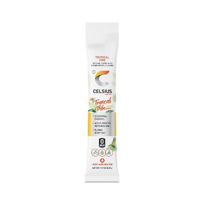 CELSIUS On The Go Powder Sticks Tropical Vibe Essential Energy - 14pk Sticks