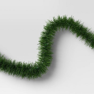 18' Christmas Pre-Lit Artificial Pine Garland Green with LED Lights - Wondershop