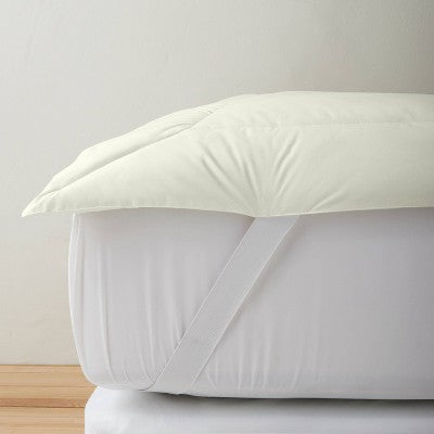 King Wool Blend Quilted Mattress Topper - Casaluna: Cotton Cover, 250 Thread Count, OEKO-TEX Certified