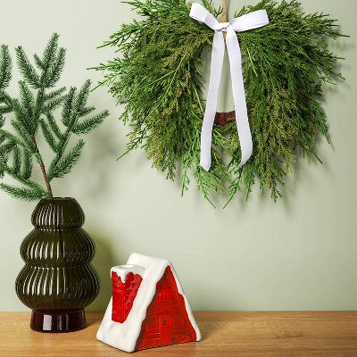 Draping Cedar Mini Christmas Wreath Green - Room Essentials